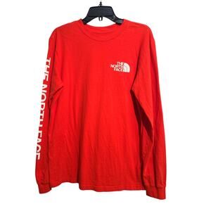 The North Face Long Sleeve Logo T-Shirt Medium Orange
